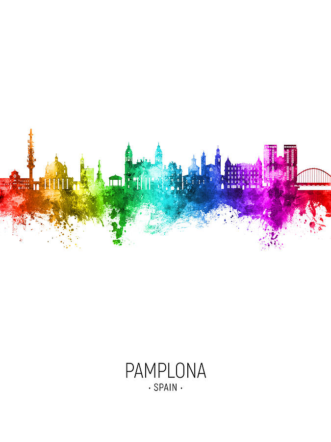 Pamplona Spain Skyline #14 Digital Art by Michael Tompsett