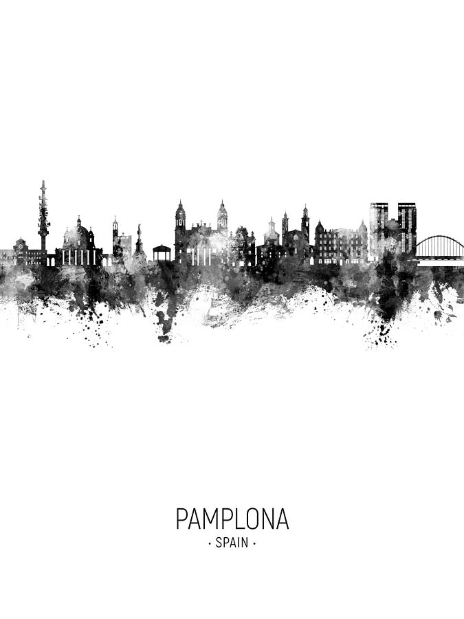 Pamplona Spain Skyline #15 Digital Art by Michael Tompsett