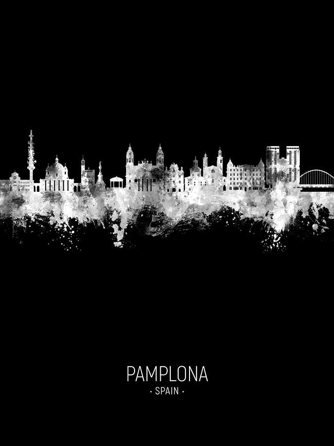 Pamplona Spain Skyline #16 Digital Art by Michael Tompsett