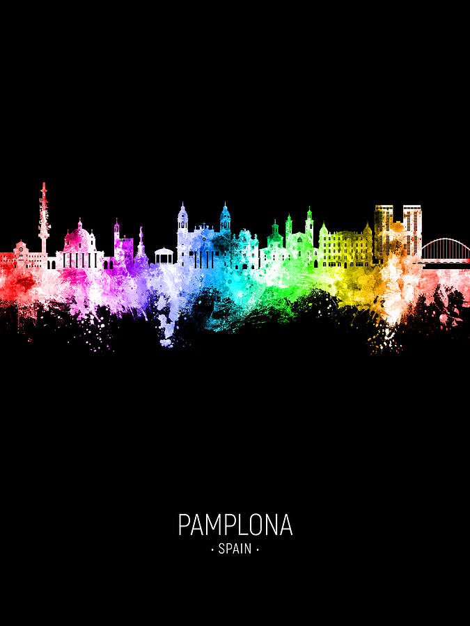 Pamplona Spain Skyline #17 Digital Art by Michael Tompsett