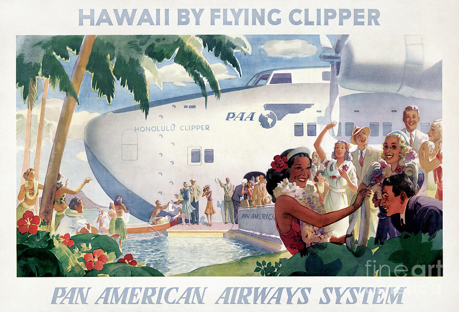 PAN AM POSTER AD, c1938 Drawing by Granger