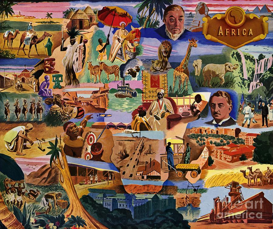 Pan American Airlines - A Portrait of Africa - 1946 Digital Art by Vintage Map