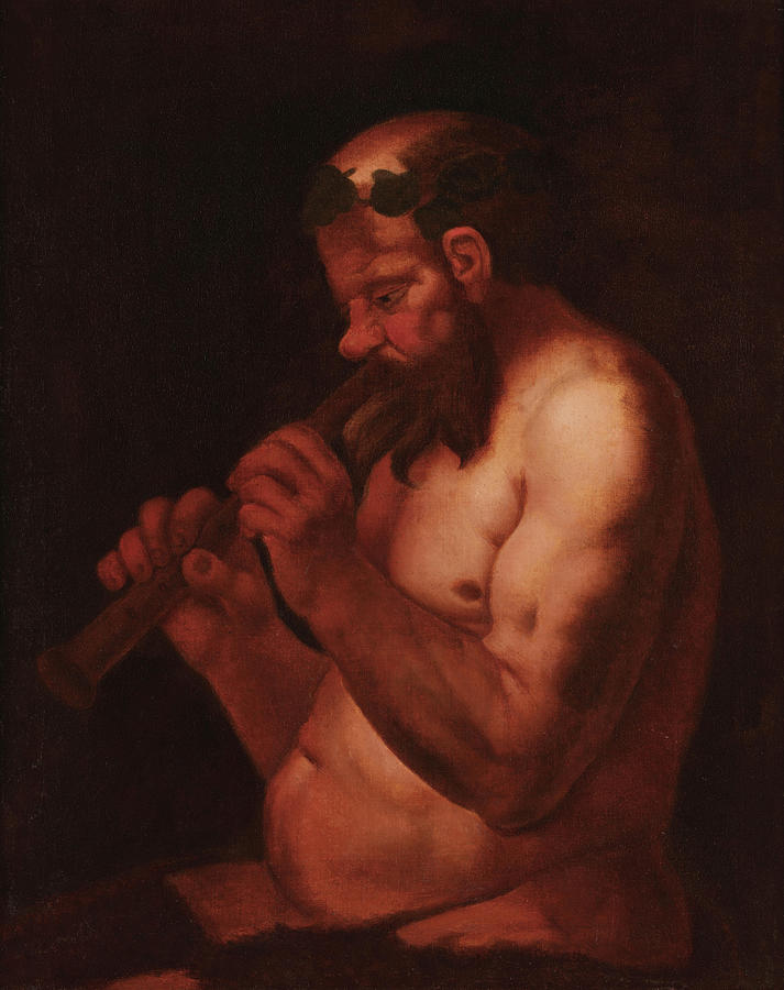 Jacob Jordaens Painting - Pan playing the flute  by Jacob Jordaens