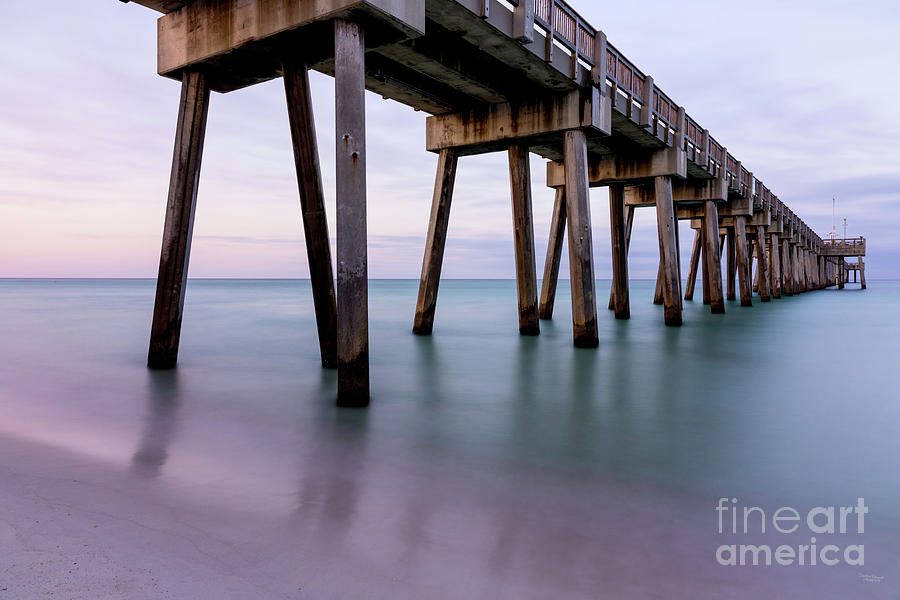 Beach Photograph - Panama Beach Florida Pier Dawn by Jennifer White