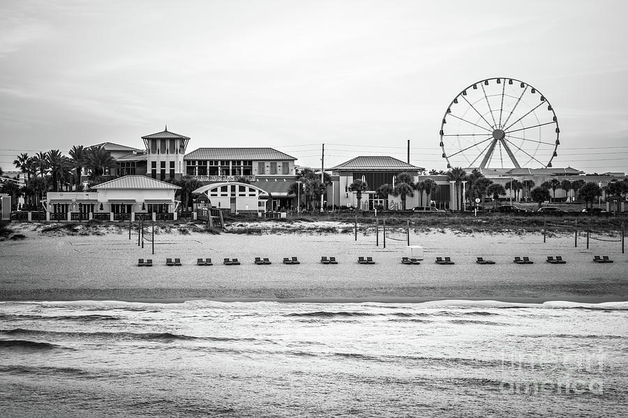 Panama City Beach Florida Black and White Photo Photograph by Paul Velgos