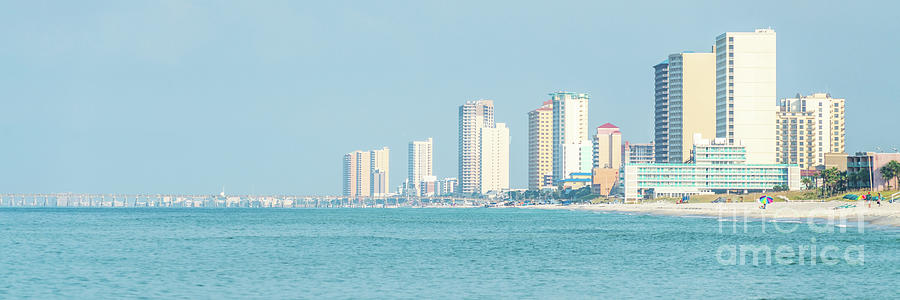 Panama City Beach Florida Skyline Panorama Photo Photograph by Paul Velgos