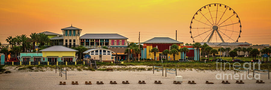 Panama City Beach Florida Sunrise Panorama Photo Photograph by Paul Velgos