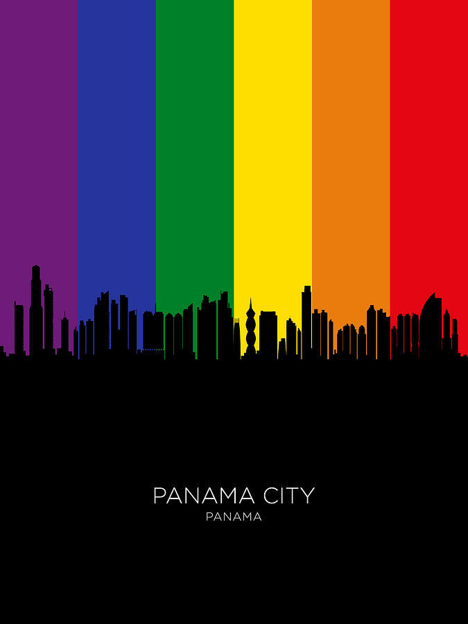 Panama City Skyline #58 Digital Art by Michael Tompsett
