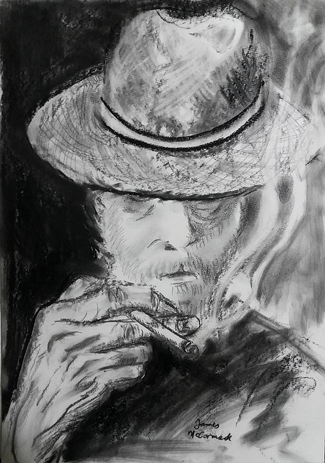 Panama Hat Drawing by James McCormack