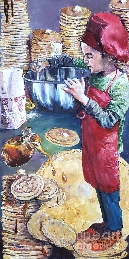 Pancake Chef Painting by Merana Cadorette