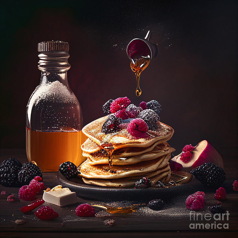 Pancakes 2 Mixed Media by Binka Kirova