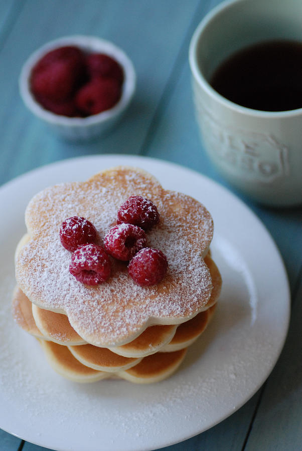 Pancakes With Raspberries Photograph by Petit Gardem