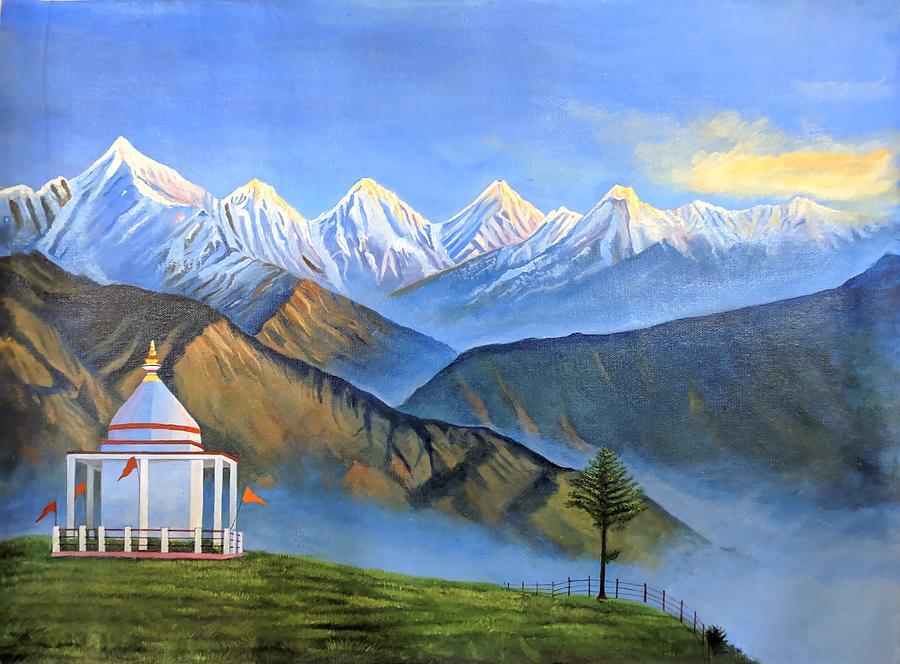 Panchachuli Peaks, Munsiyari Painting By Shreyas Makwana - Fine Art America