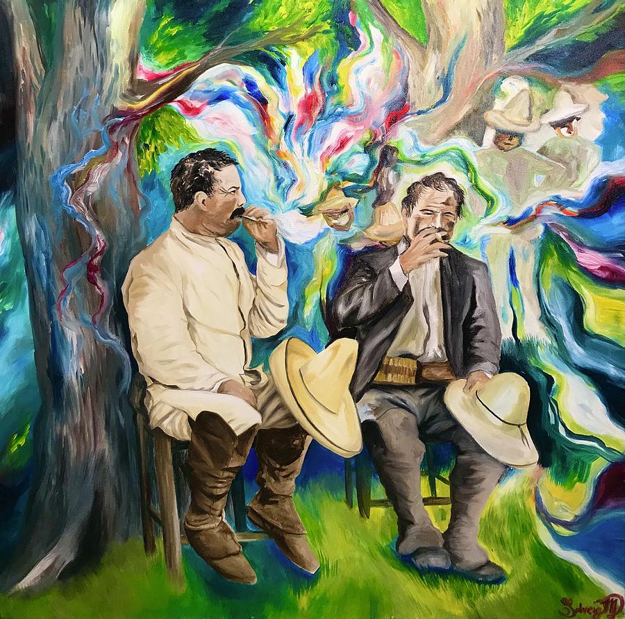 Oil Painting - Pancho Villa and Comrades by Solveig Inga