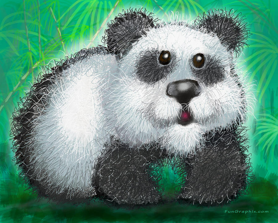 Panda Bear Digital Art by Kevin Middleton