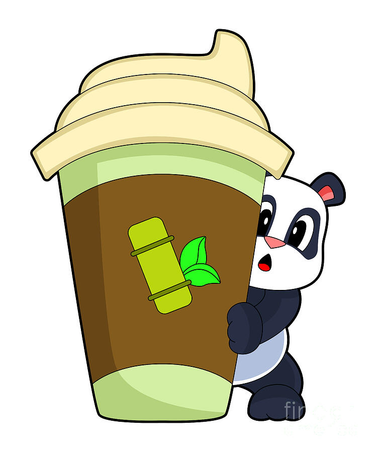 Coffee Painting - Panda Coffee to go by Markus Schnabel