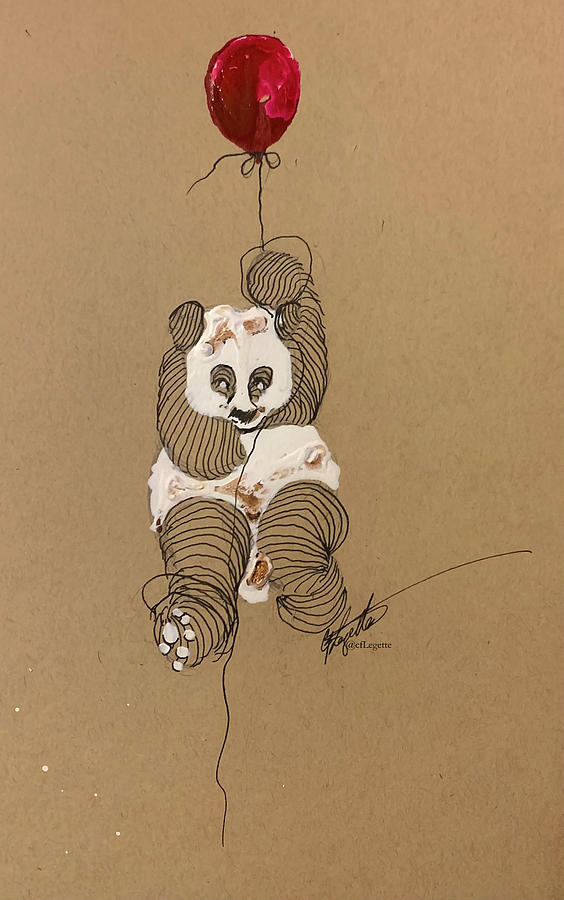 Panda Float III Drawing by C F Legette