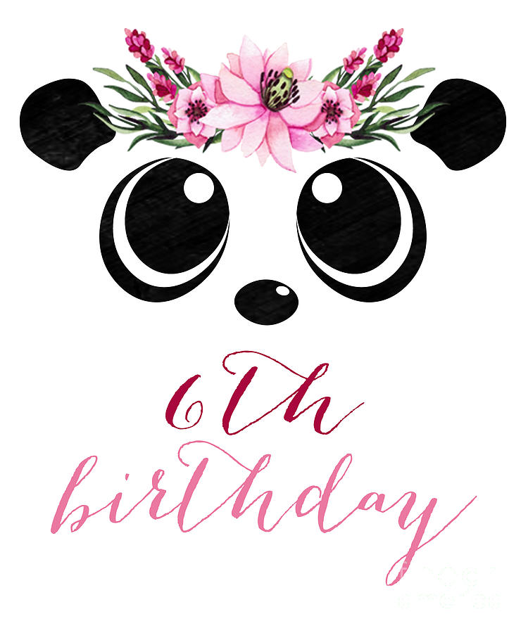 Download Panda Girl 6th Birthday 6 Years Panda Costume Gift Digital Art By J M