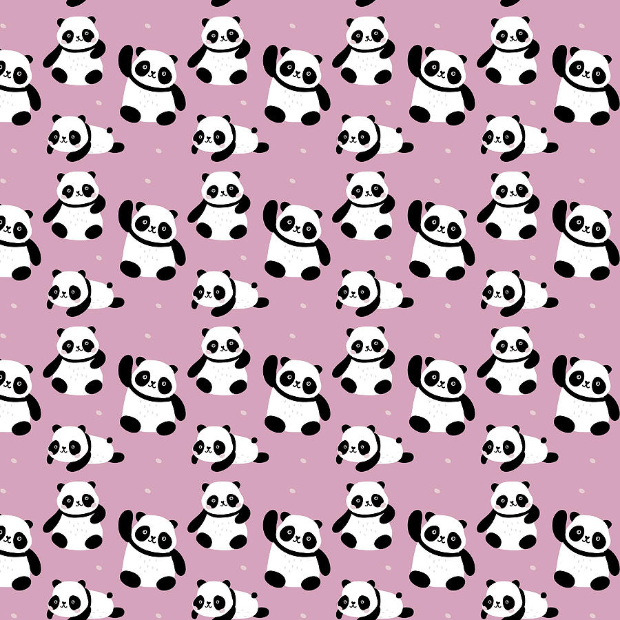 Panda Girl Neck Gator Cute Pandas Digital Art by Stacy McCafferty - Fine  Art America