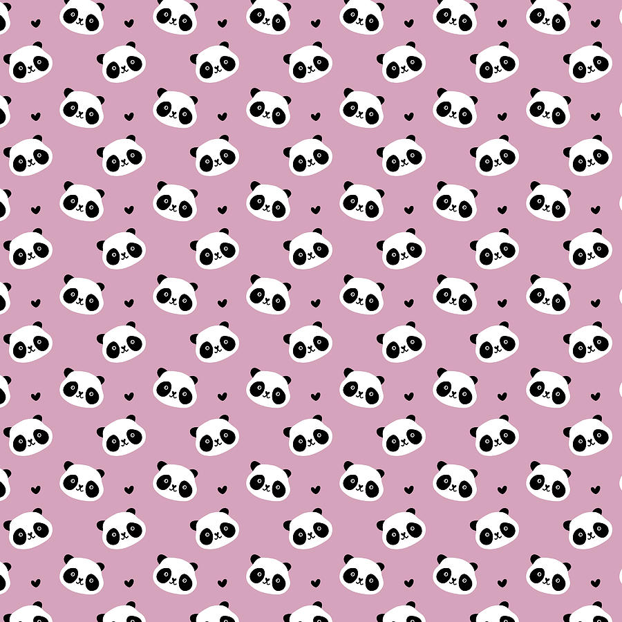 Panda Girl Neck Gator Panda Heads Pandas Digital Art by Stacy ...