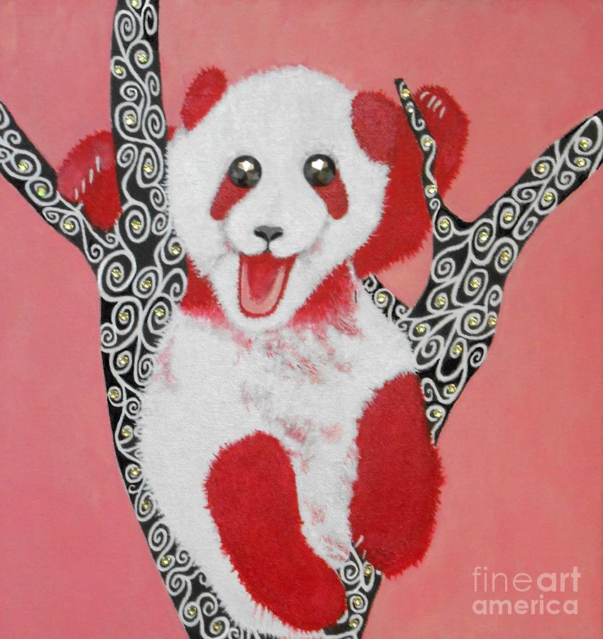Panda-monium Painting by Jayne Somogy
