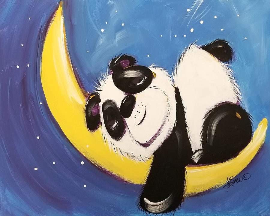 Panda Nap Painting by Terri Einer