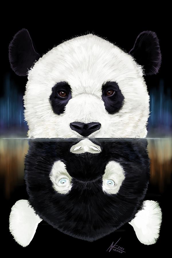 Panda Digital Art by Norman Klein
