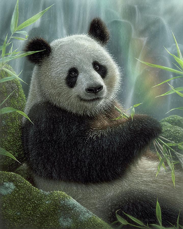 Panda Paradise Painting by Collin Bogle