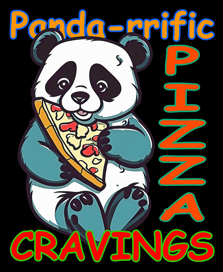 Panda-rrific Pizza Cravings Digital Art by Caito Junqueira