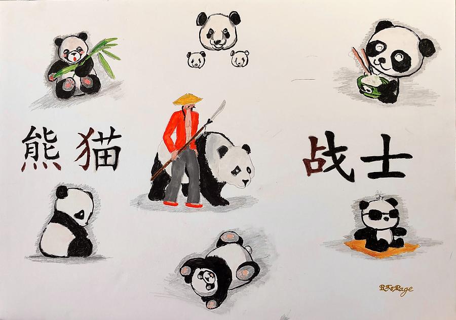 Panda Warrior Painting by Richard Le Page