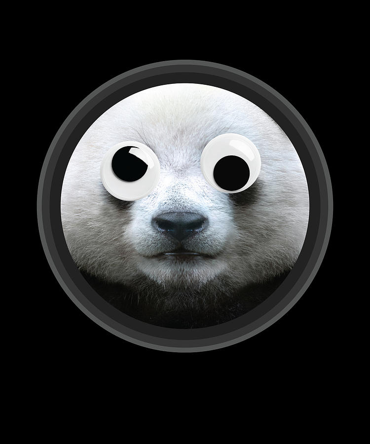 Panda With Googly Eyes Fun Digital Art By Mooon Tees