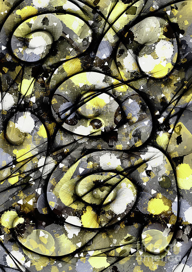 Pandemic Gray and Bright Yellow 2021 Digital Art by Lauries Intuitive