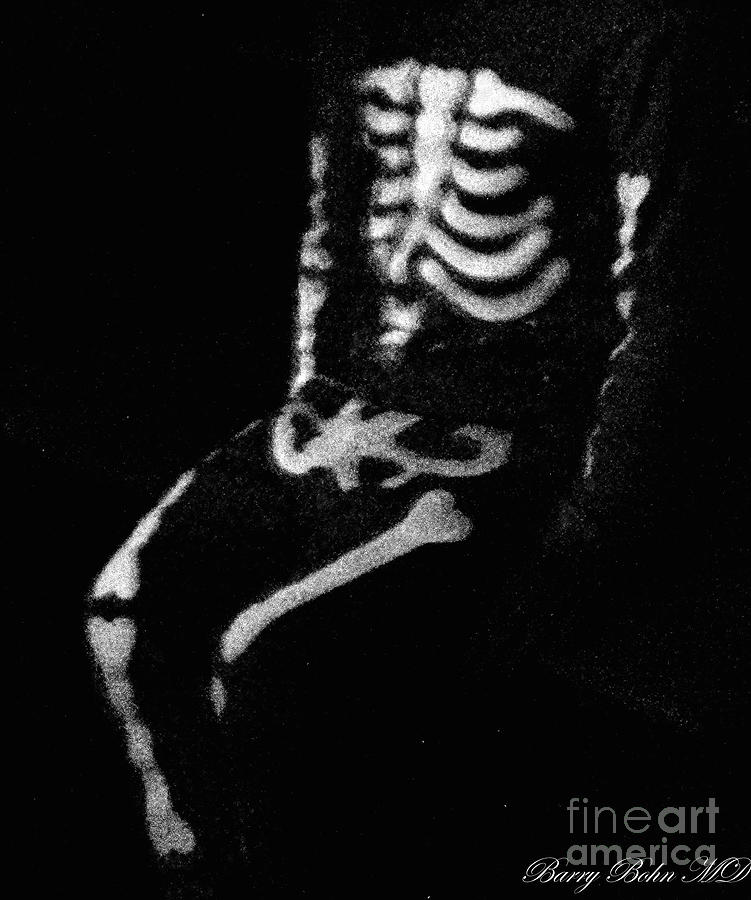Pandemic skeleton BW Photograph by Barry Bohn
