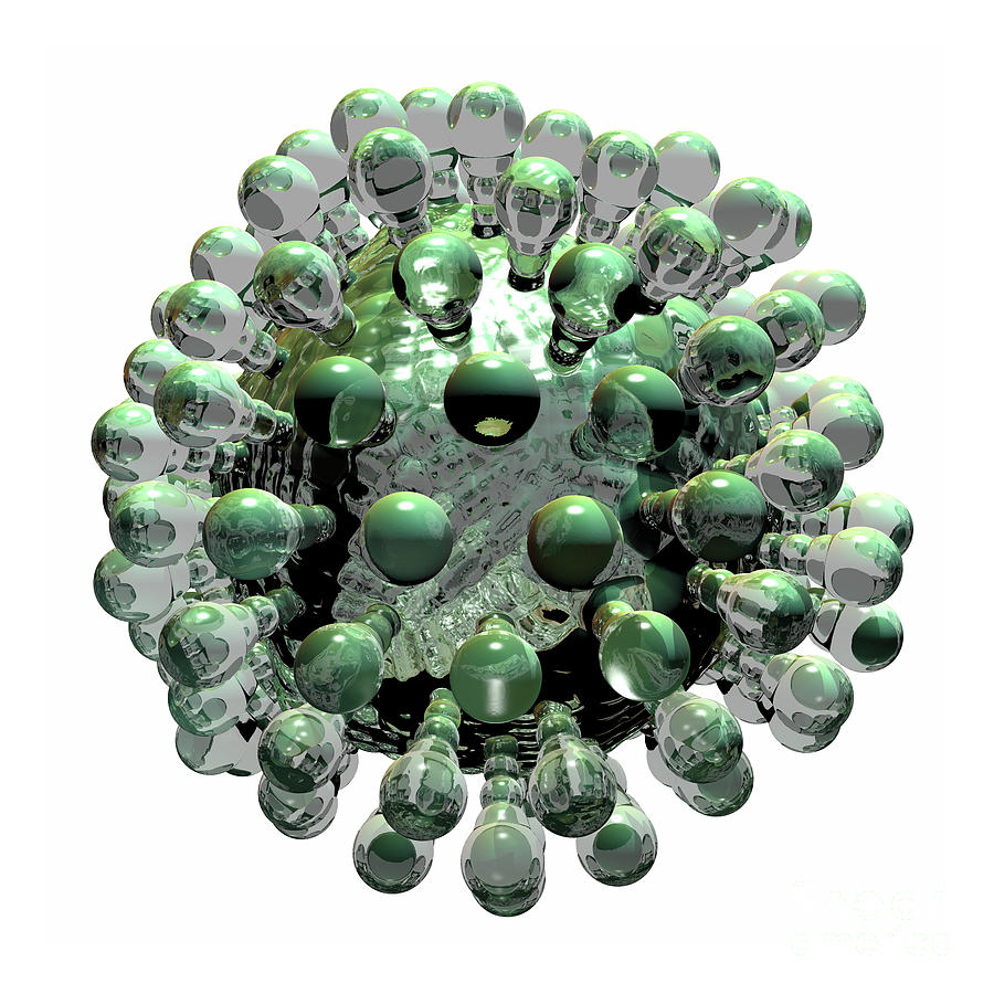 Pandemic Virus Green Glass Digital Art by Russell Kightley