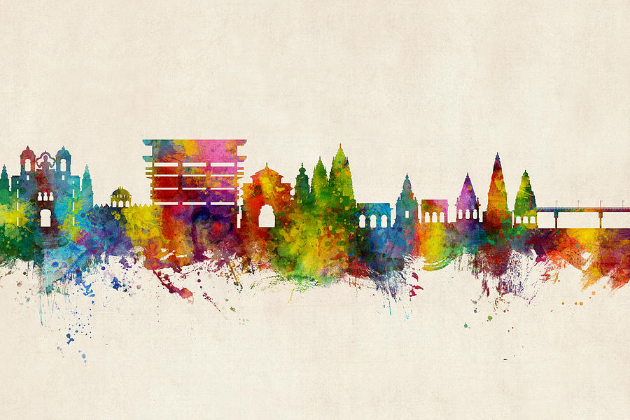 Pandharpur Skyline India #89 Digital Art by Michael Tompsett
