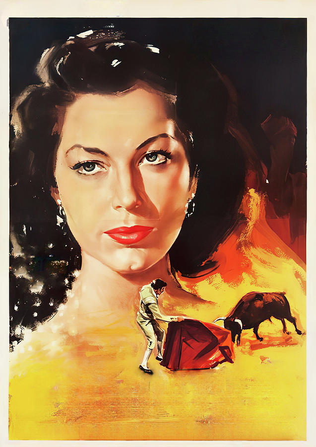 Ava Gardner Painting - Pandora and the Flying Dutchman, 1951, movie poster painting by Movie World Posters
