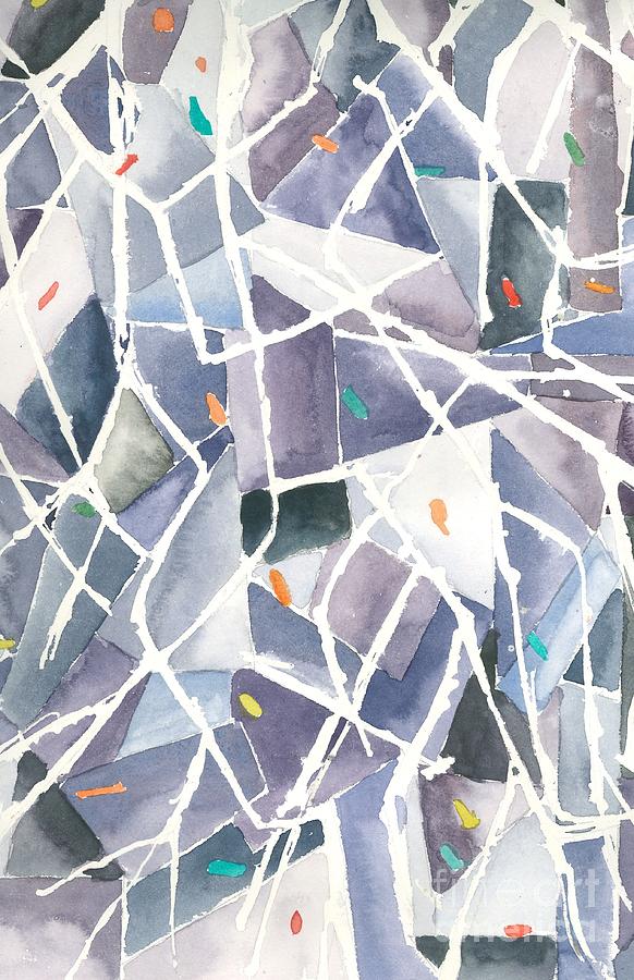 Mood Painting - Panes of Broken Glass by L A Feldstein