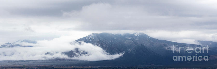 Pano of Taos Mountain with Clouds Photograph by Elijah Rael