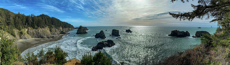 Pano Oregon coast from Arch Rock overlook Photograph by CariAnn Sparks ...