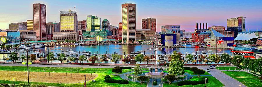 Pano Sunset in Baltimore Photograph by Frozen in Time Fine Art Photography