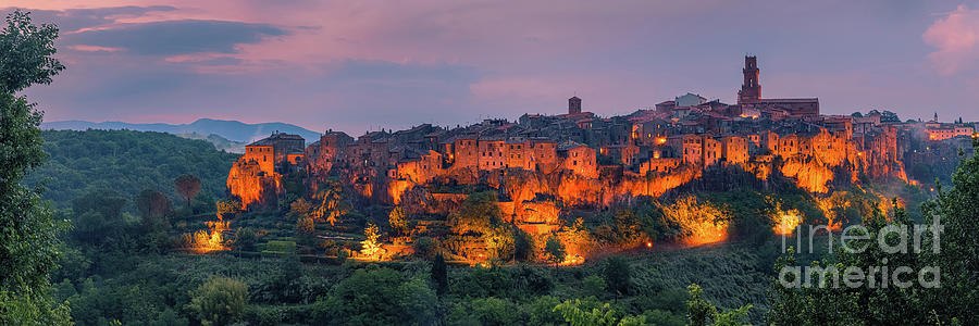 Panorama and sunset at Pitigliano Photograph by Henk Meijer Photography