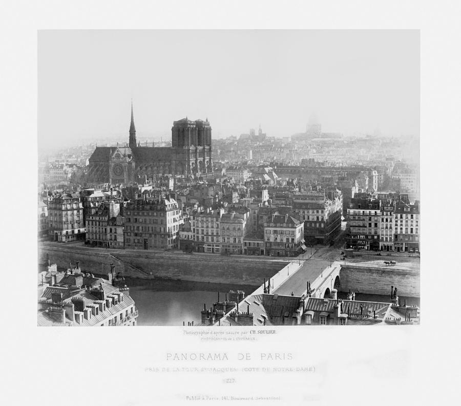 Panorama de Paris Pris de la Tour St. Jacques - Circa 1865 Mixed Media by War Is Hell Store