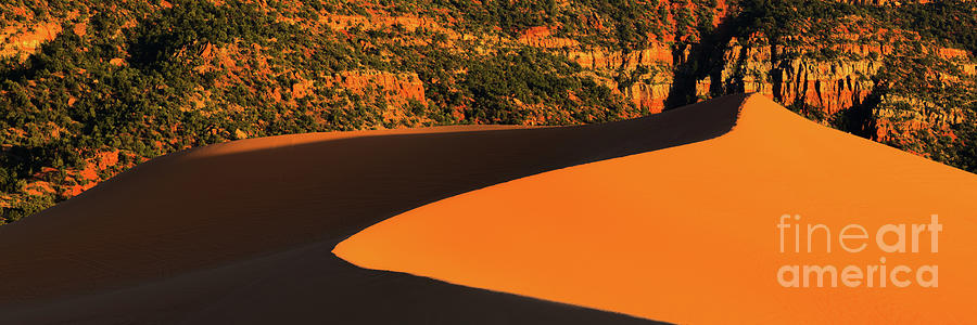 Panorama from a sunset at the Coral Pink Sand Dunes Photograph by Henk Meijer Photography