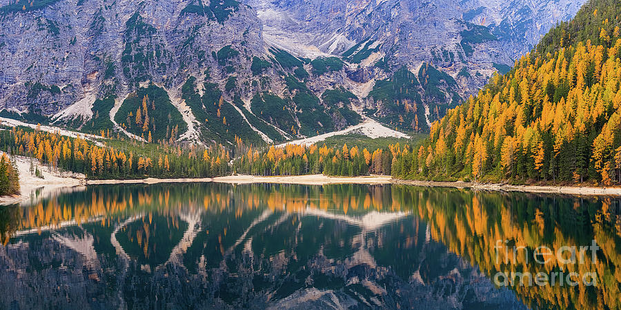 Panorama from Lago Braies, Dolomites, Italy Photograph by Henk Meijer Photography