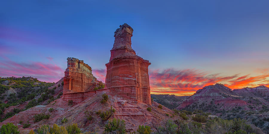 Panorama from Palo Duro Canyon - the Lighthouse 111 Photograph by Rob Greebon