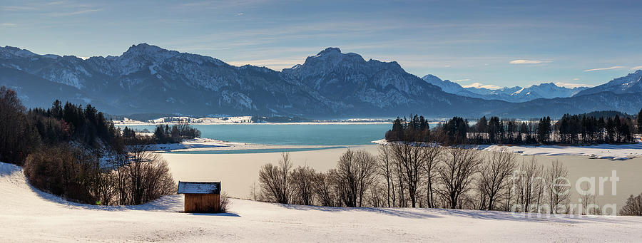 Panorama from the Forggensee in Winter Photograph by Henk Meijer Photography