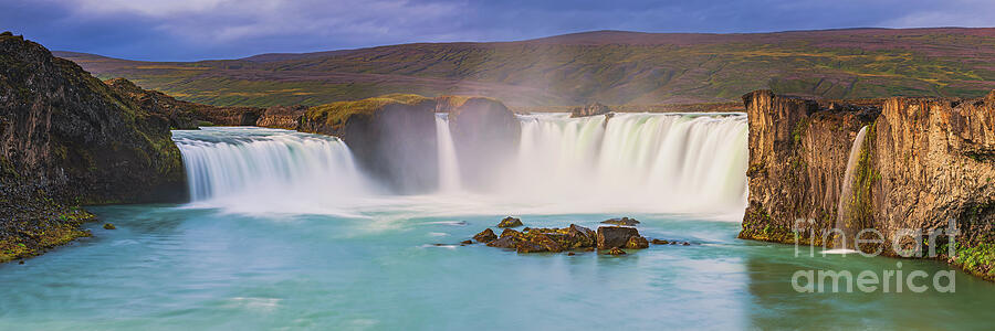 Panorama from the Godafoss in Iceland Photograph by Henk Meijer Photography