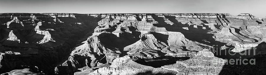 Panorama Grand Canyon In Black And White Photograph
