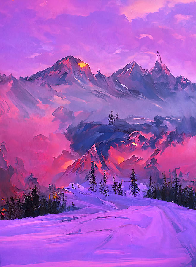 Panorama in Alaska, 01 Painting by AM FineArtPrints