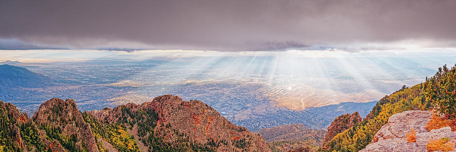 Panorama of Albuquerque from Sandia Crest - Cibola National Forest New Mexico Photograph by Silvio Ligutti